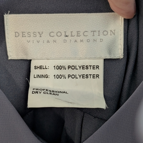 Dessy Collection Gray Sleeveless Wrap Sundress for Cocktail - Picture 10 of 12